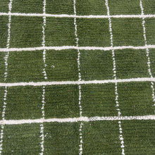 Olive checkered Green moroccan rug