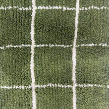 Olive checkered Green moroccan rug