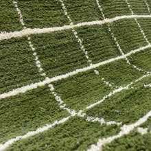 Olive checkered Green moroccan rug